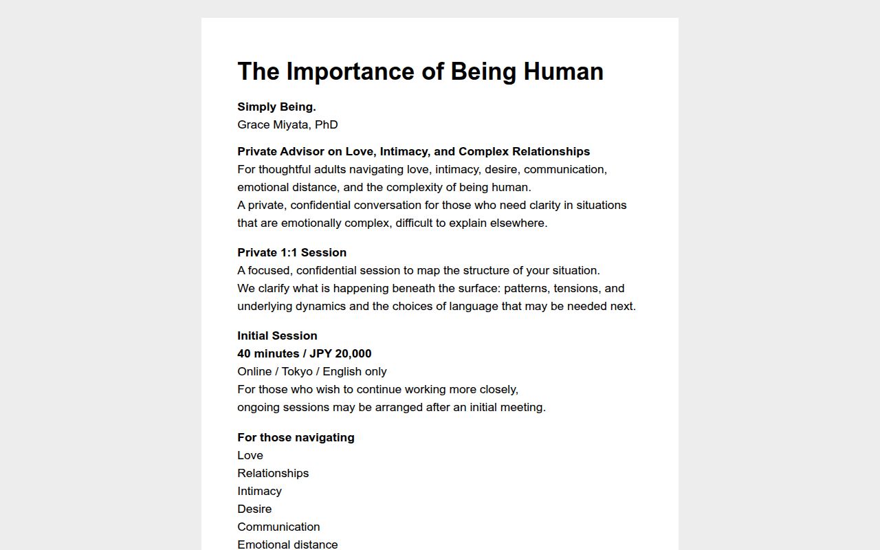 The Importance of Being Human